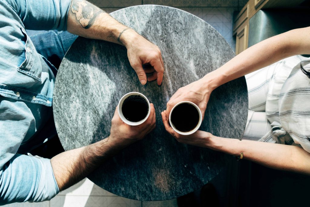 couple talking over coffee